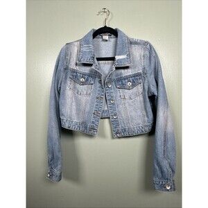 Roommates California Cropped Distressed Jean Jacket Trucker Western Size M